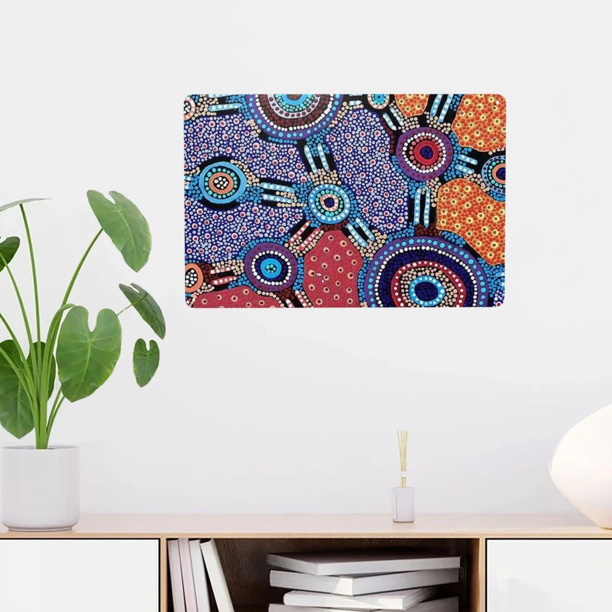 

Australian Aboriginal Art Metal Tin Signs Dot Colorful Vintage Iron Painting Plate Garage Room Home Decor Wall Arts