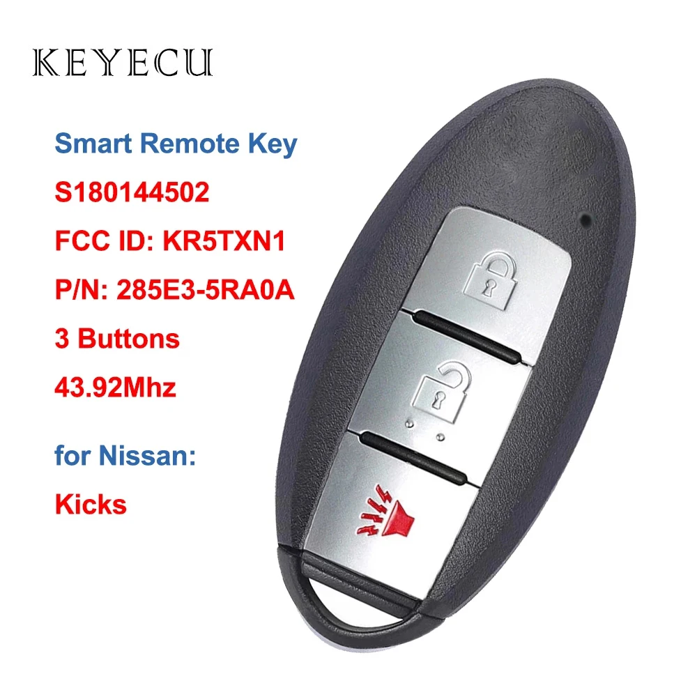Keyecu S180144502 KR5TXN1 без ключа Go дистанционный смарт ключ брелок 3 кнопки 433 92 МГц 4A чип