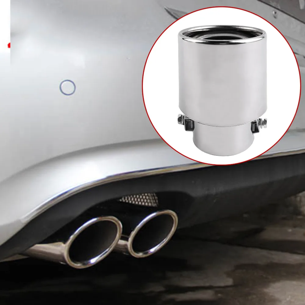 

Universal Car Exhaust Muffler Tip Stainless Steel Pipe Chrome Trim Modified Car Tail Throat Liner Pipe Exhaust System New