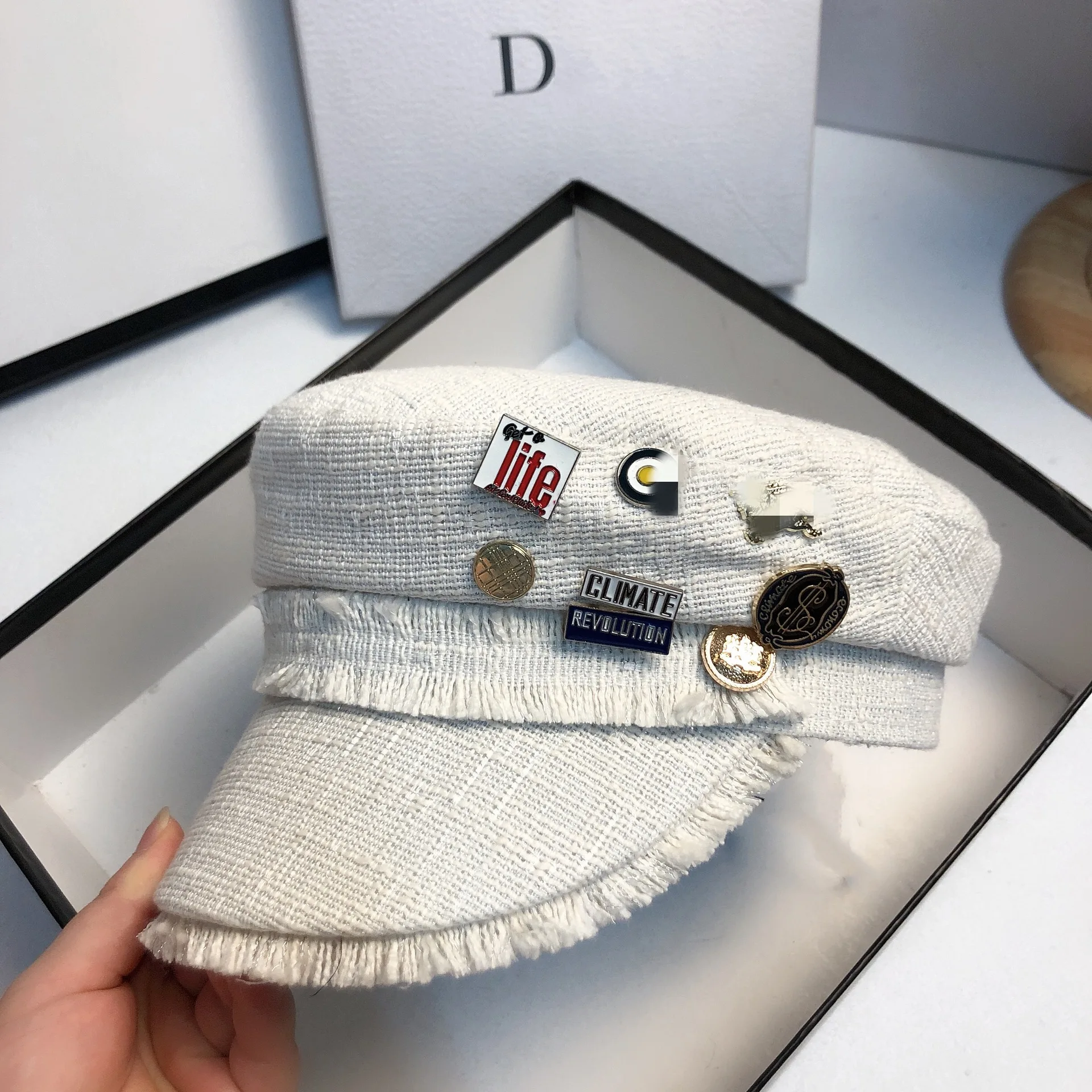 Кепка газетчика JIN-Swhbias Женская хлопковая шапка в клетку с плоским верхом