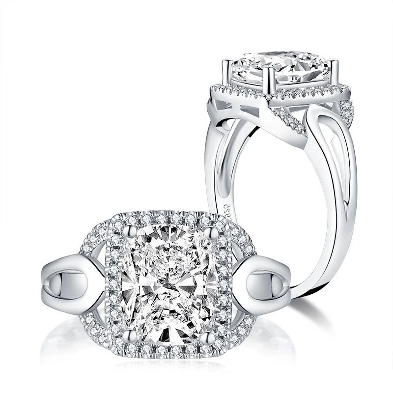 Роскошная женская помолвочная Бижутерия 925 стерлингового серебра Сона алмаз