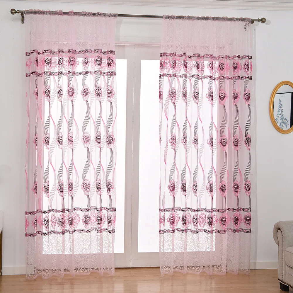 Modern Tulle Pure Color Sheer Curtains Door Window Curtain Drape Panel Valances Scarf Windows for Bedroom Living Room | Дом и сад