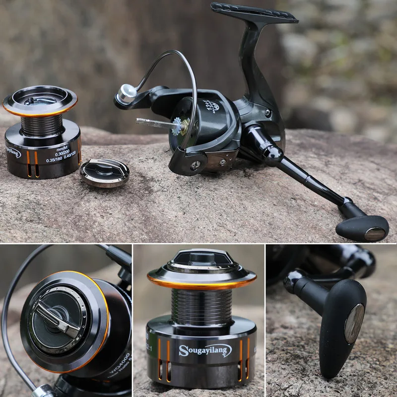 

Sougayilang Spinning Fishing Reel 13+1BB High Quality Right/Left Hand Interchangeable Fishing Coil Wheel 2000-5000 Series Pesca