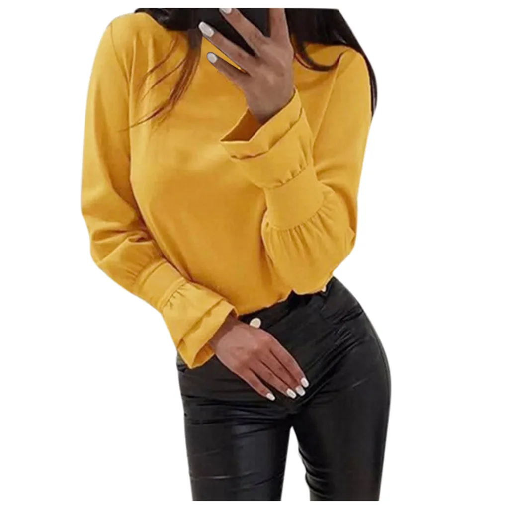 Женский свитшот с круглым вырезом и длинным рукавом осенне зимняя одежда