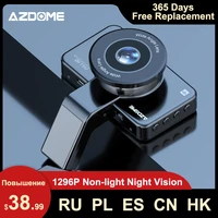 azdome m17 car dvr video recorder dashcam 1296p hd night vision adas dash camera car wifi dvr dual lens 24h parking monitor cam