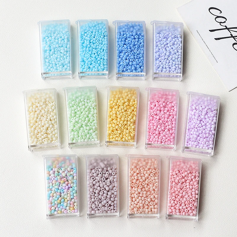 

DIY Jewelry Findings Pastel Colors Round 3mm Acrylic Seed Beads in Box Ornament Accessories 400pcs/lot Plastic Bracelet Spacers
