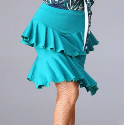 Женская черная юбка с высокой талией для латинских танцев танцевальный