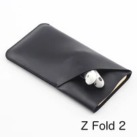zfold2 double layer universal fillet holster phone straight leather case retro for samsung z fold 2 for zfold 3 pouch