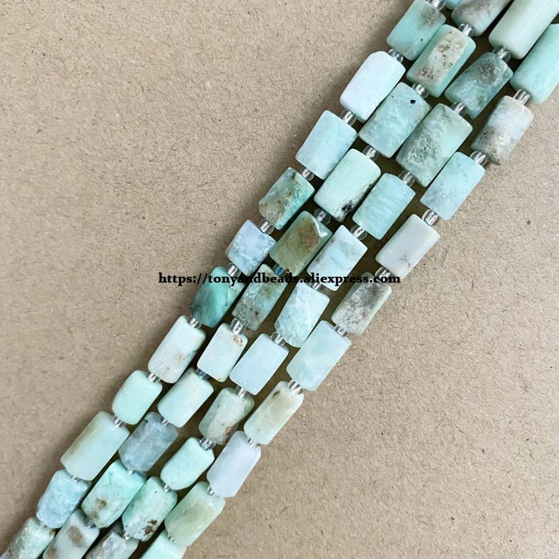 

7'' Natural Faceted Australia Chrysoprase Jade Cylinder Spacer Stone Loose Beads For Jewelry Making DIY
