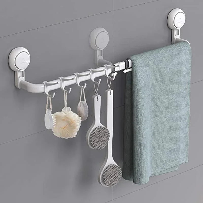 

suction cup towel rack perforated bathroom towel bar stainless steel shelf bathroom single rod telescopic towel hook dropshippin