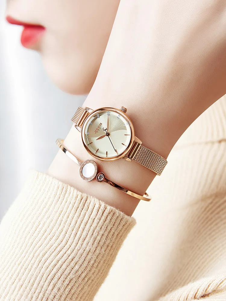 Часы женские маленькие из нержавеющей стали с металлическим браслетом | Наручные