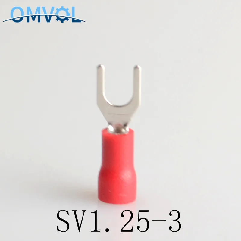 100 шт Изолированные Наконечники провода SV1.25 3 электрический наконечник обжимной