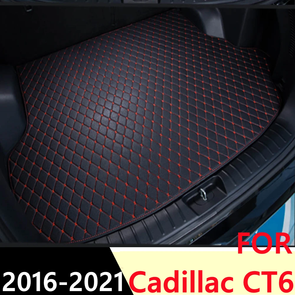 

SJ Car Trunk Mat Tail Boot Tray AUTO Floor Liner Cargo Carpet Luggage Mud Pad Accessories Fit For Cadillac CT6 2016 2017 18-2021