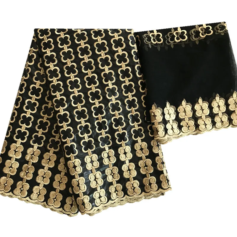 Высококачественная Черная французская сетчатая кружевная ткань 2019 для шитья