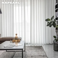 napearl white sheer tulle curtains for living room bedroom hotel window treatment 100x270 cheap voile curtain drapery
