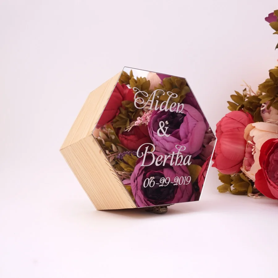 Персонализированная Свадебная коробка для конфет акриловые зеркальные сувениры