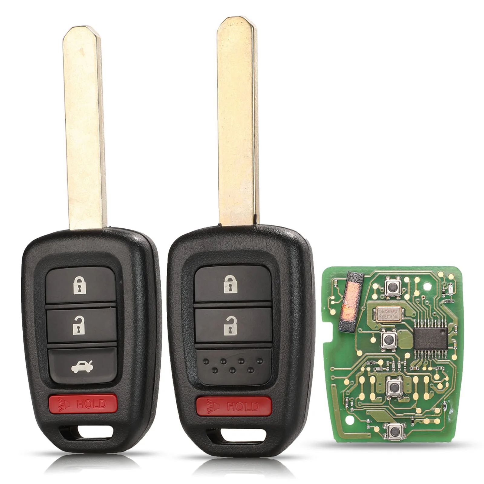 

Kutery 10pcs 3/4 Buttons Smart Remote Car Key Fob 313.8Mhz PCF7961 For Honda 2013-2015 CRV 2013-2017 Accord Civic MLBHLIK6-1T
