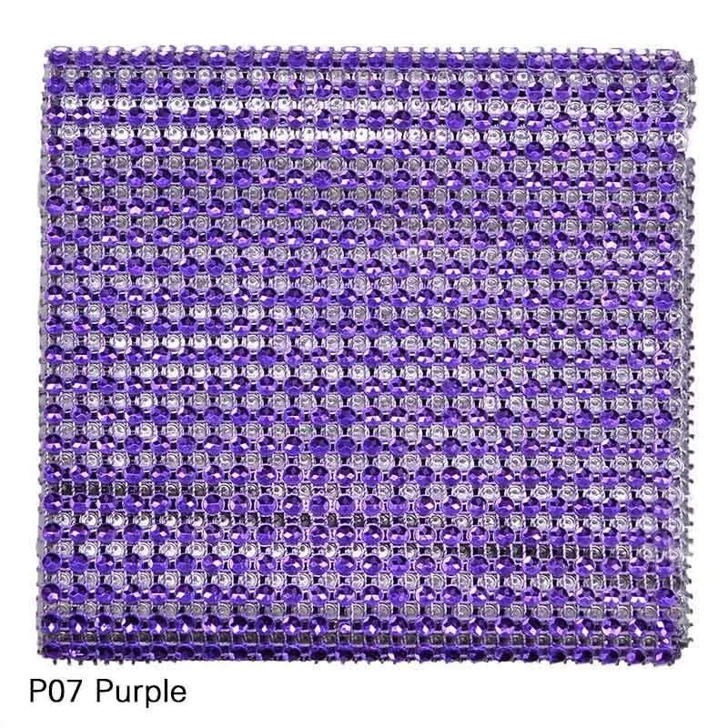 R07 dark purple 1 ярд 24 ряда золотые и серебряные со стразами отделка пришить на сетку отделка полые имитация лента DIY Ремесло Свадебные украшения - Цвет: R07 dark purple
