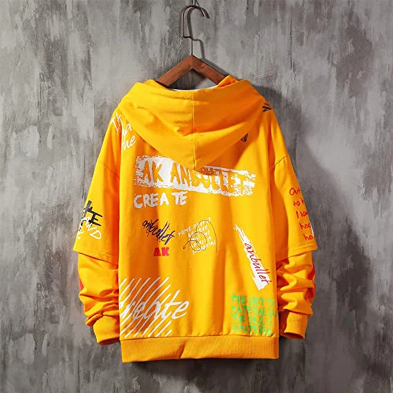 

Mens Graffiti Hoodies Print Sweatshirt Fashion Tracksuit Casual Hip-Hop Funny Coat