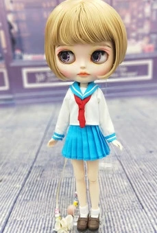 lake blue Куклы Blyth, японский матросский костюм, морская форма, школьная форма, плиссированная юбка для Kurhn, Azone, Momoko, Licca 1/6, куклы для косплея - Цвет: lake blue