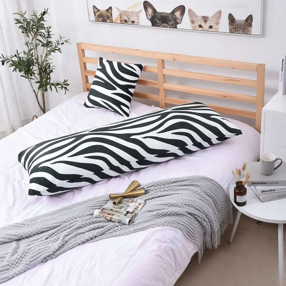 Animal Skin Pattern Short Plush Long Pillowcase Bedroom Sofa Back Hugging Body Pillow Case Adults Double Sleeping Cover | Дом и сад