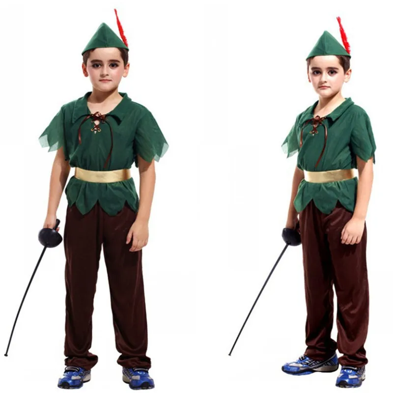 

Boys Halloween Robin Hood Costumes Kids Children Pirate Hunter Cosplay Carnival Purim Parade Stage show Role Play party dress