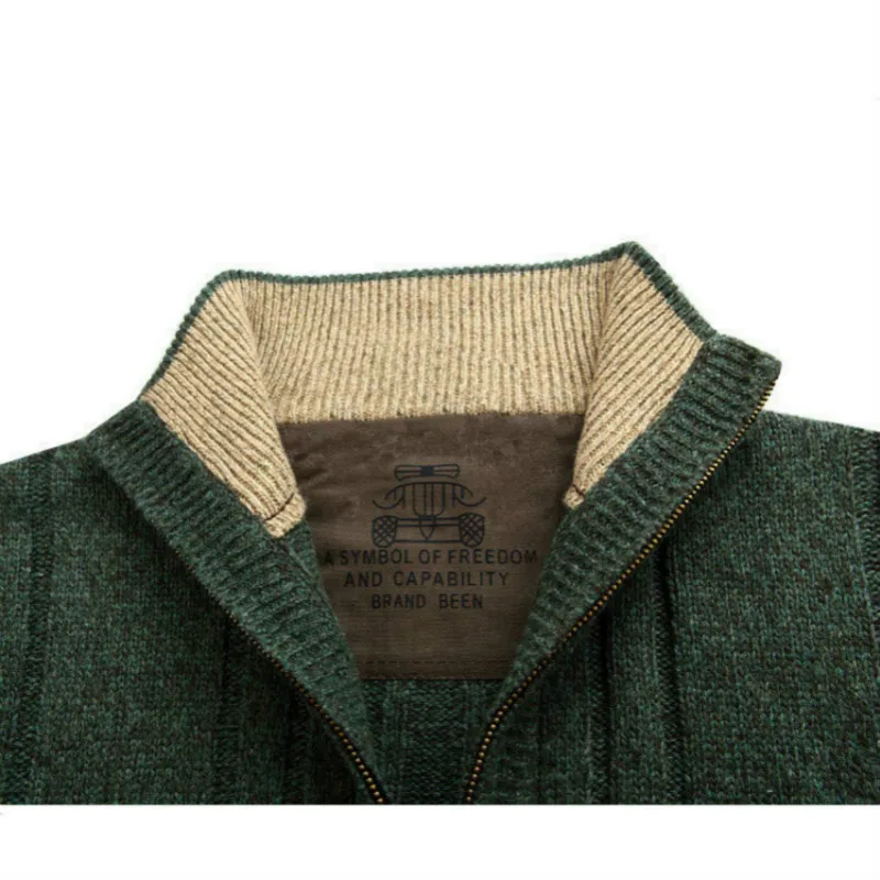 Мужской вязаный кардиган с длинным рукавом свитер на молнии пальто новая