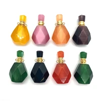 natural stone perfume bottle pendant double hole geometric necklace fashion suitable for elegant women love romantic gift