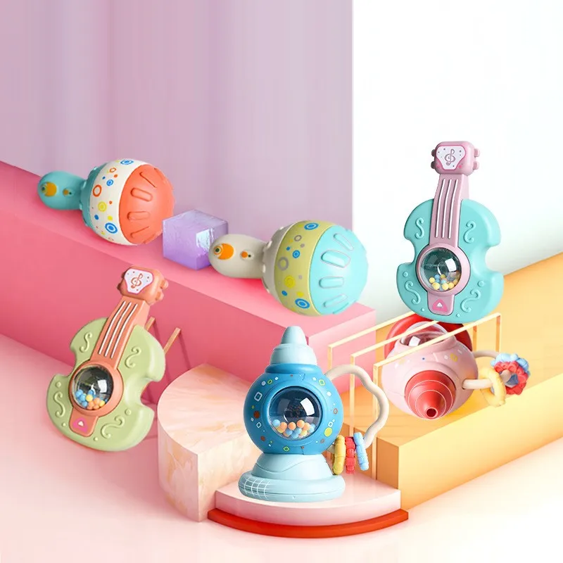 

1PC Baby Educational Toys ABS Safety Material Can Chew Teether Grasp The Rattle Early Education Baby Toys Random Color Mobiles
