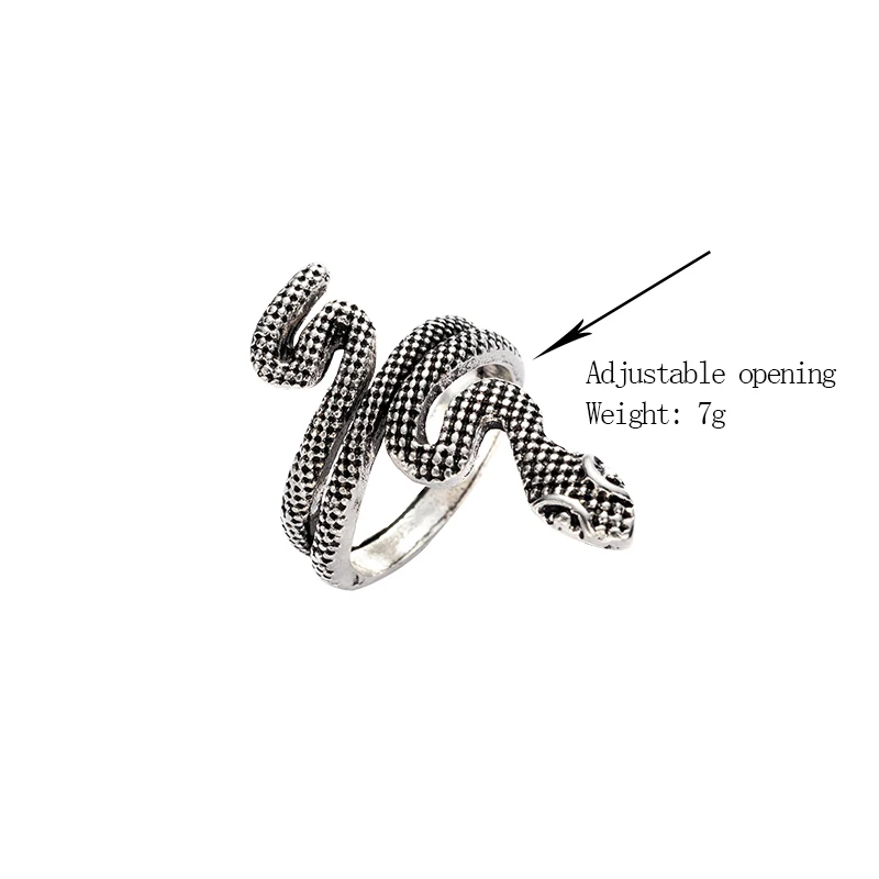 

Punk Retro Double-headed Snake Zinc Alloy Ring Gothic Personality Male Party Gift 2021 New Jewelry Accessories Rings Fashion