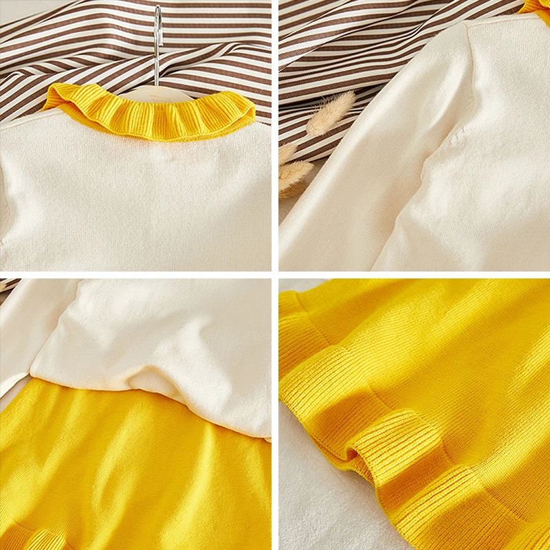 Menoea/платье для маленьких девочек новое зимнее детское вязаное пальто платье