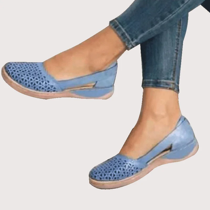 

New Arrival Women Fashion Flats Shoes Summer Breathable Shallow Sneakers Shoes Retro Slip on Walking Shoes For Female NVX419