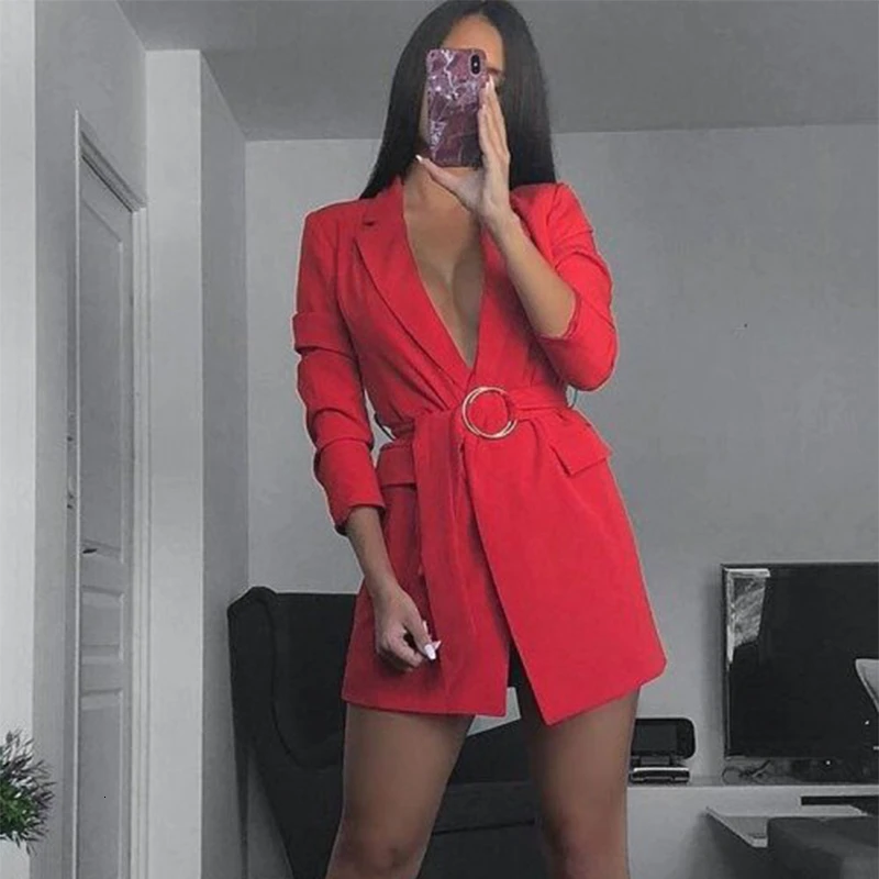 COSYGAL 2019 офисные сексуальные платья блейзеры женские неоновые осенне зимние с