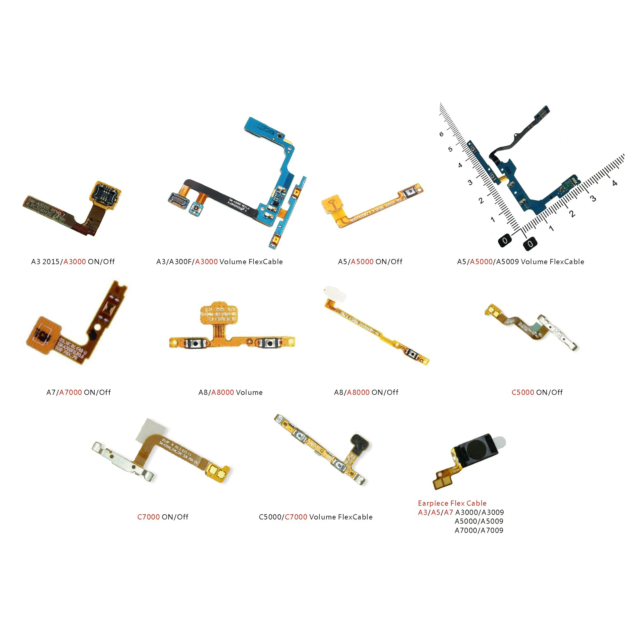 

Детали питания для Samsung A3, A5000, A500FU, A7, A8, C5000, C7000, A500 кнопка включения и выключения питания, кнопка переключения громкости, гибкий кабель, кабел...
