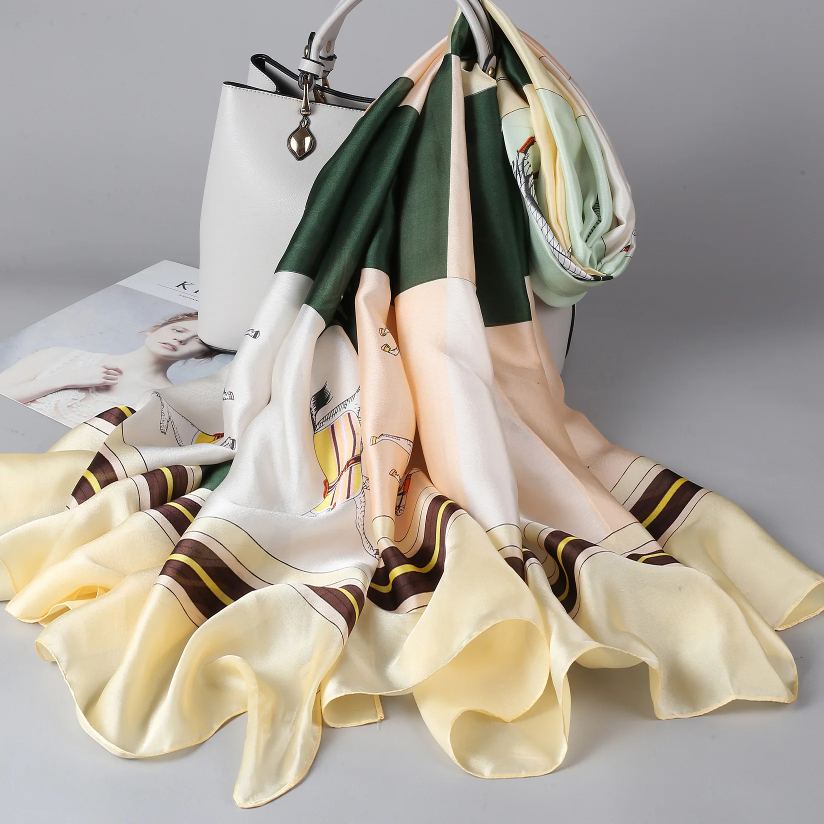 2020 новый дизайн шелковый шарф для женщин летний тонкий солнцезащитный с юбкой