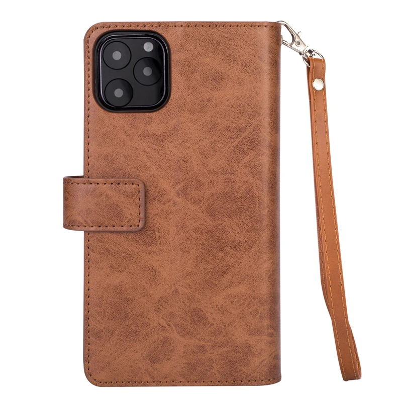 Чехол-книжка с бумажником для iPhone XS 11 Pro Max X XR, сумка из искусственной кожи, чехол на молнии с отделением для денег, карман на ремешке, чехол для мобильного телефона