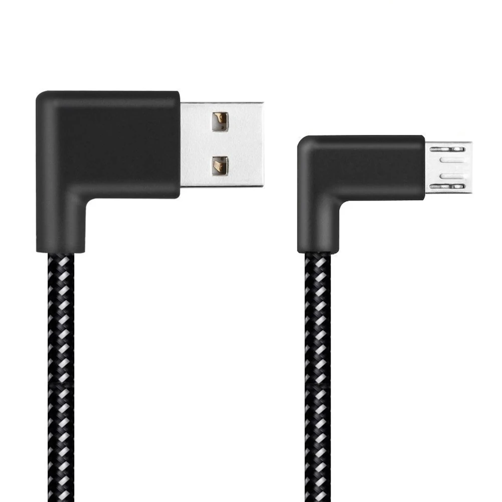 Мощный Прочный Микро сильный USB кабель 90 градусов двойной локоть головка