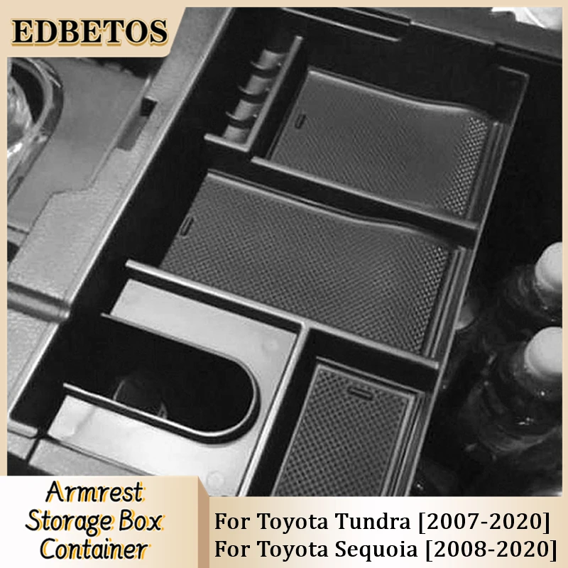 

For Toyota Tundra 2007-2020 Accessories and Toyota Sequoia 2008-2020 Center Console Tray Organizer, Armrest Storage Box