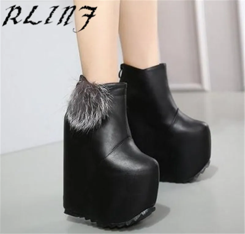 RLINF/пикантная короткая обувь на высоком каблуке Обувь танкетке увеличивающая