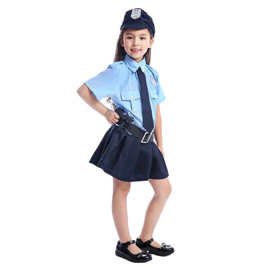 Крошечный полицейский милый Карнавальный костюм для девочек на Хэллоуин детей