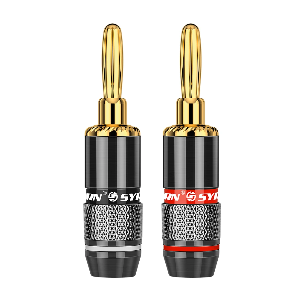 SYRNARN 10pcs/5 pairs Non Magneti Banana Plugs Audio 24K Gold Plated Copper Speaker plug Binding Post Terminal Connectors | Обустройство