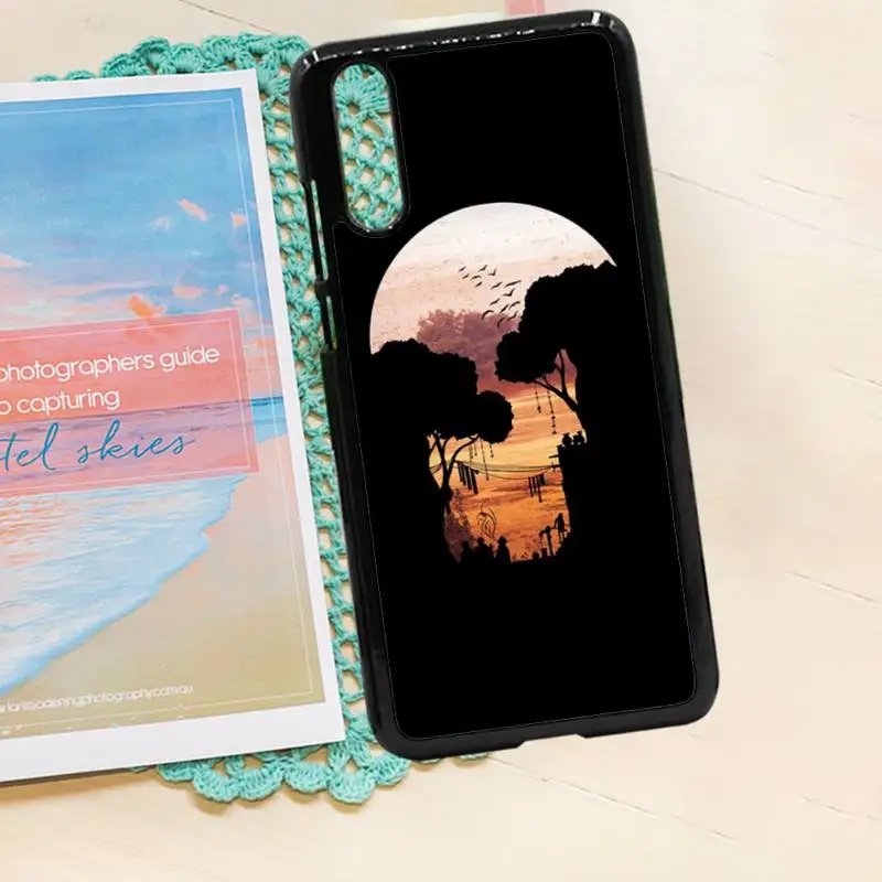 

Animals sunset art Simple black Phone Case PC for iPhone 11 12 pro XS MAX 8 7 6 6S Plus X 5S SE 2020 XR
