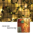 Светодиодная имитация ярсветильник огней Рождественская гирлянда с имитацией зеленых листьев медная проволока освещение s YU-Home