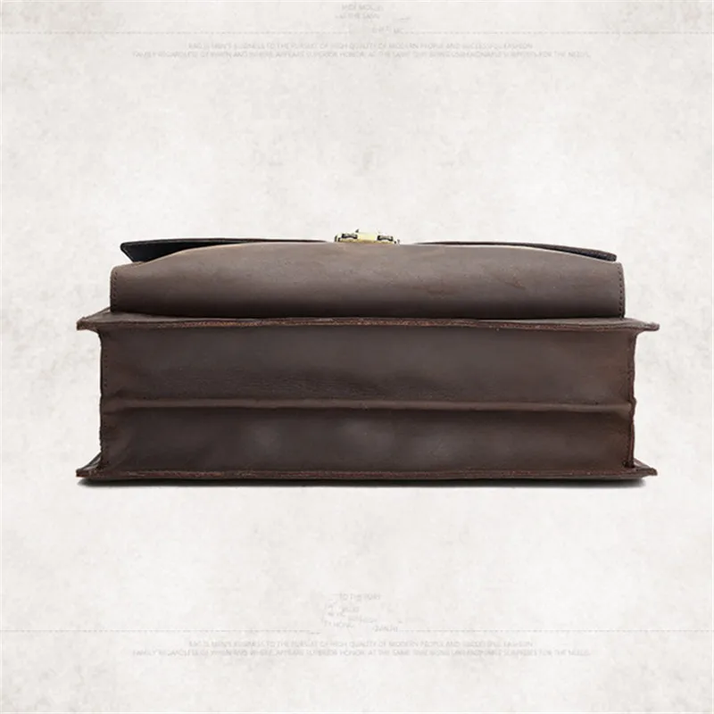 PNDME fashion vintage high quality genuine leather men's briefcase business simple cowhide anti-theft laptop messenger bags tote