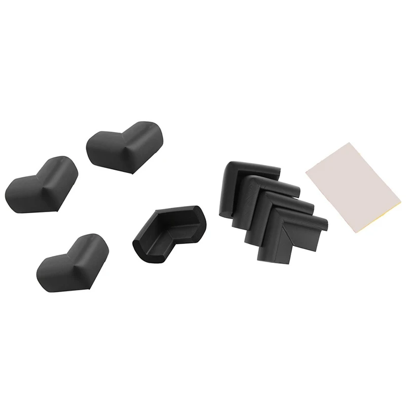 

8 x Baby Safety Corner Cushions - Desk Table Cover Protector - Safe for Child, Black & Brown