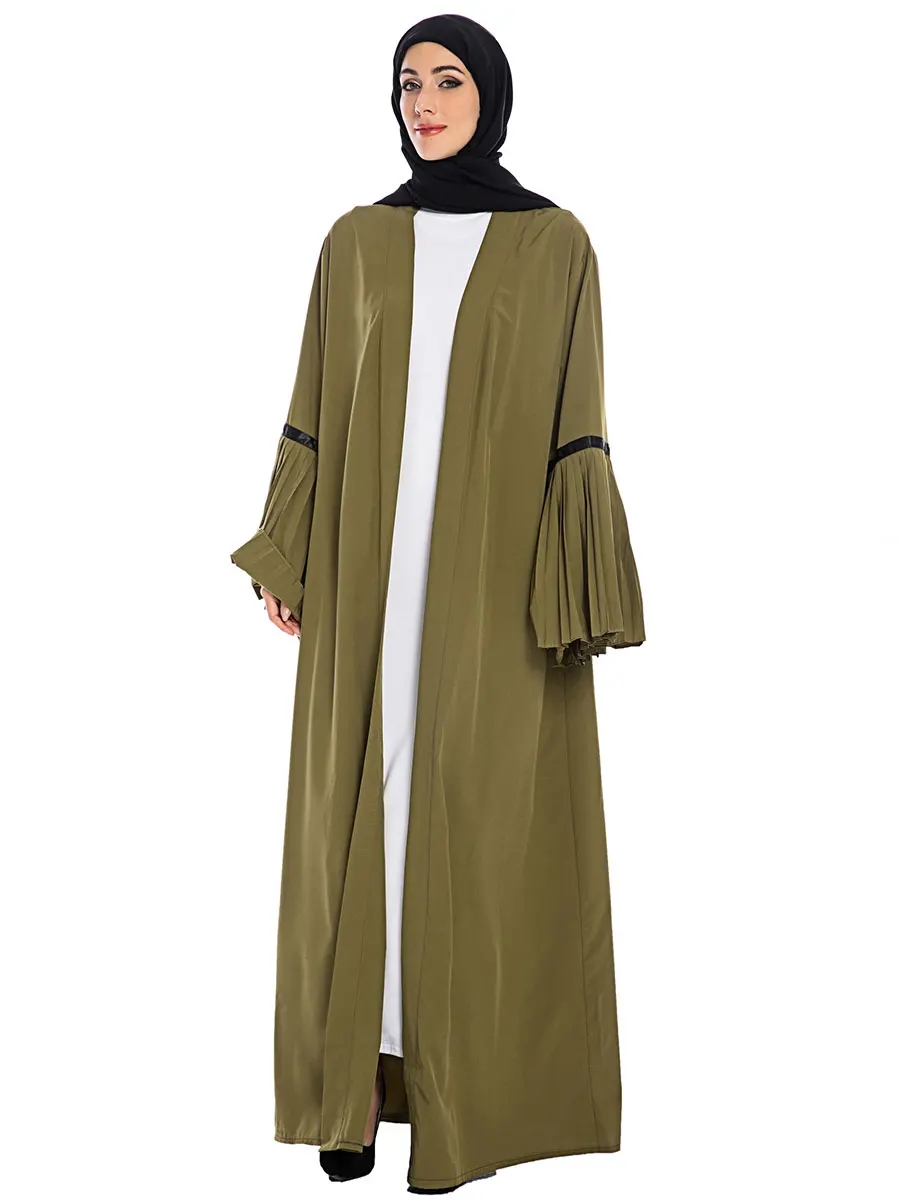 Abaya турецкий марокканский кафтан Женский Зеленый свободный рукав-труба