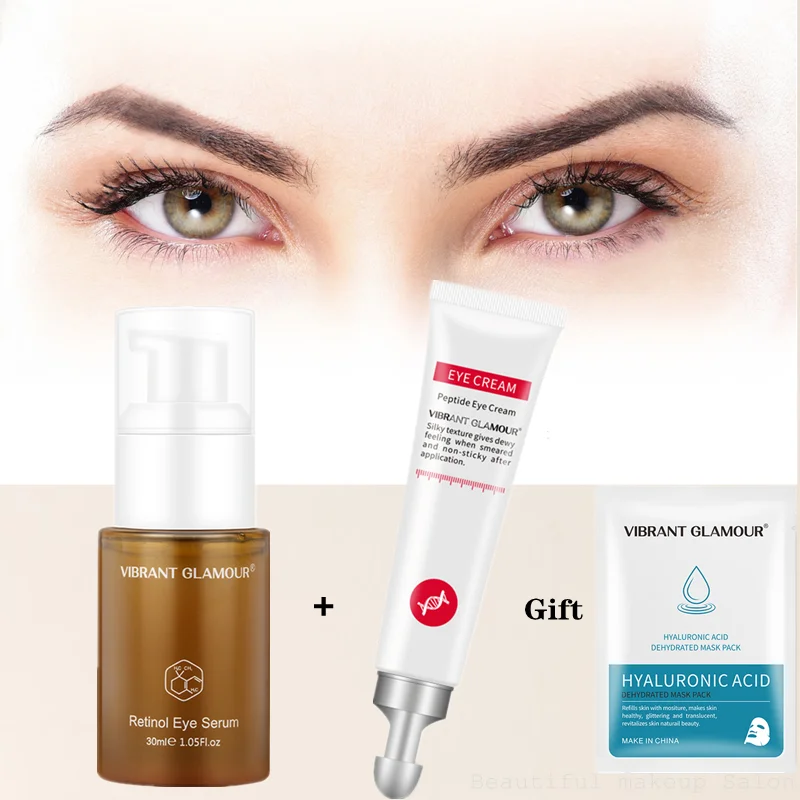 

VIBRANT GLAMOUR Retinol Eye Serum Peptide Collagen Eye Cream Anti-Wrinkle Dark Anti-Aging Dark Circles Removal Brighten Whitenin