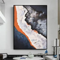 best selling modern oil painting black and white orange red toning abstract art creative picture home decoration wall art mural