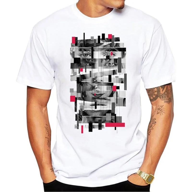 Мужская винтажная Футболка с принтом модные повседневные топы в хипстерском