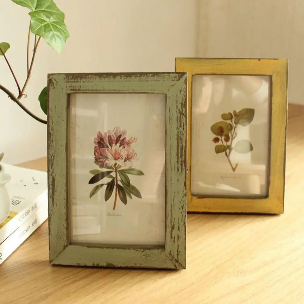 

Vintage 5 Inch Photo Frame Wooden Picure Holder Stand Home Bedroom Desk Decor